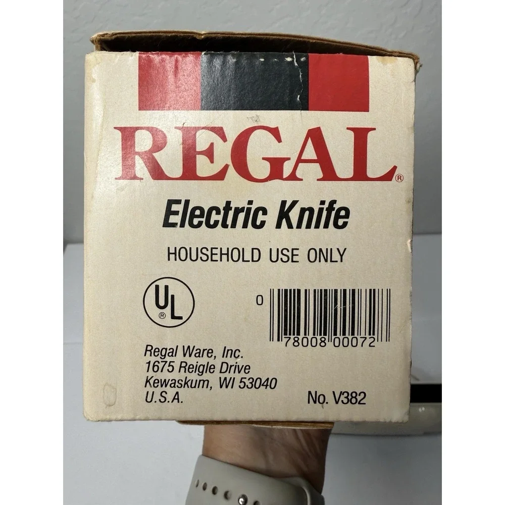Vintage‎ Regal Electric Knife V382 Serrated Steel Blades USA Original Box WORKS
